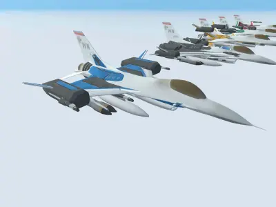 fighter jets Low-poly 3D model