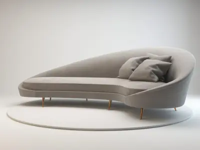 Ico Parisi - Curved Sofa 3D model