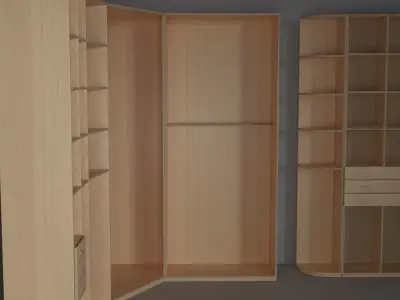 furniture closet with shelves and drawers Free 3D model