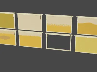 Bee Hive and honeycombs 3D Low-poly 3D model