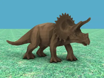 Triceratops parametric sculpture 3D model