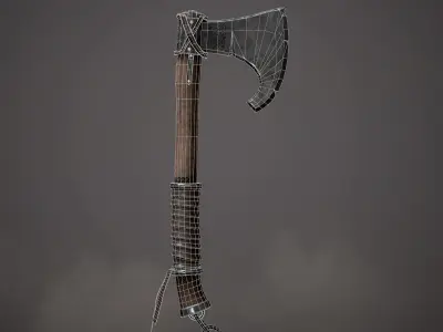 War Axe Low-poly 3D model