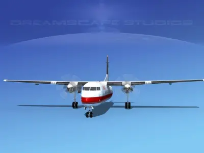 Fokker 50 Aria Air 3D model