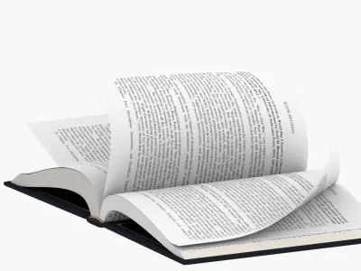 Black Cover Rigged Book 3D model