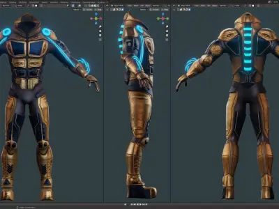  Sci Fi Body Armor Low-poly 3D model