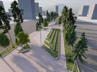 bolvar-park-public bolvar-Private Landscape 3D model