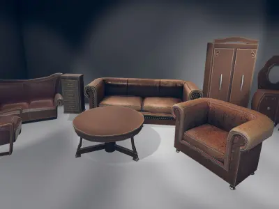 Furniture FREE Pack Free low-poly 3D model
