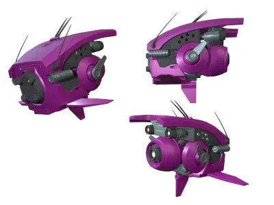 Sci-fi Drone Low-poly 3D model