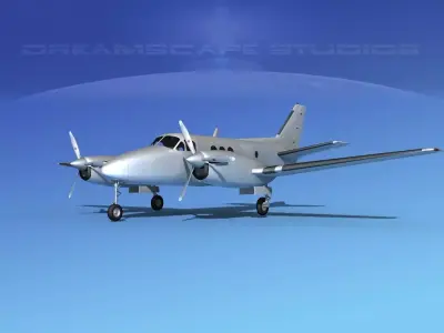 Beechcraft C-6 Transport Bare Metal 3D model