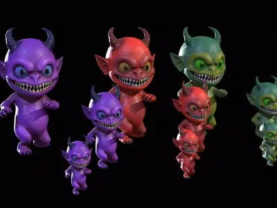 ChibiDemon2Pack1 Low-poly 3D model