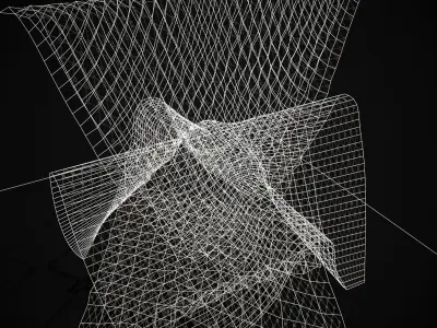 Hanging Fishing Nets Low-poly 3D model