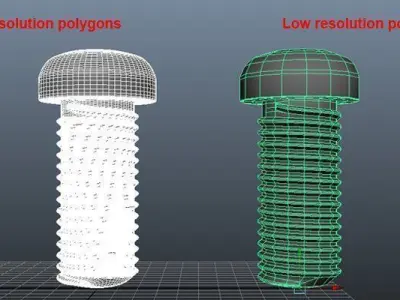 Screw slotted Free low-poly 3D model