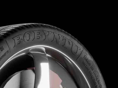 Car tire - V shaped tread Low-poly 3D model