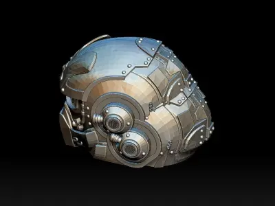 gears of war carmine helmet wearable 3D model