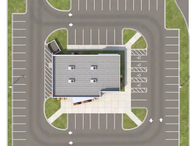 Retail-025 Panera Bread With Site 3D model