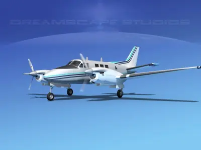 Beechcraft King Air C90 V07 3D model