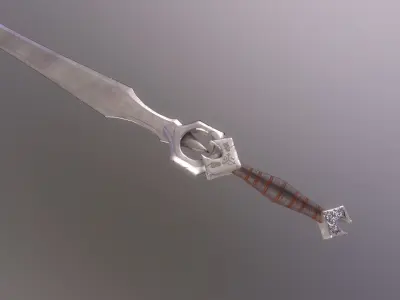 Knights sword Low-poly 3D model purchase
