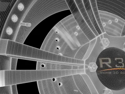 6 Spoke Sports Racing Car Tire and Wheel Free low-poly 3D model