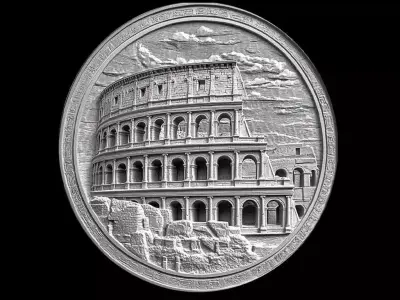 Sculptural Relief Emblem of the Roman Colosseum 3D print model