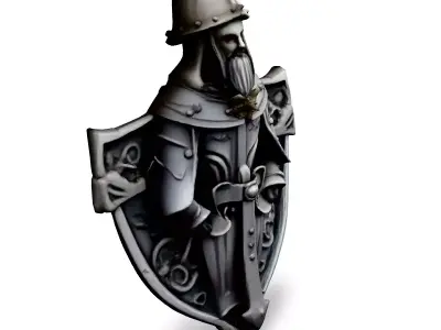 Medieval Knight Shield Wall Decor Low-poly 3D model