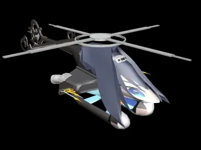 KroniiCopter futuristic helicopter Free low-poly 3D model