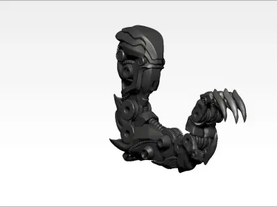 robotic mechanical dragon dinosaurs claw arm kitbash 3D print model purchase