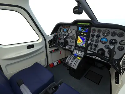 Aircraft Electric NASA Maxwell X-57 Mod II with Interior 3D model
