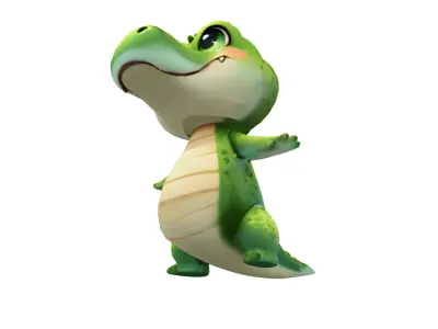 Chompy The Cheerful Crocodile Low-poly 3D model