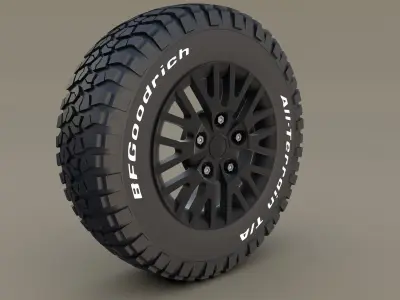 Kahn Wheel BF Goodrich Tire 3D model
