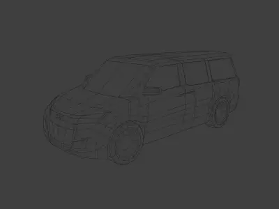 Low Poly Modern Generic Passenger Van Low-poly 3D model