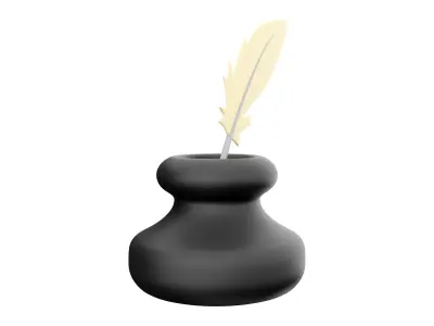 3d feather  bottle  cartoon 3D model