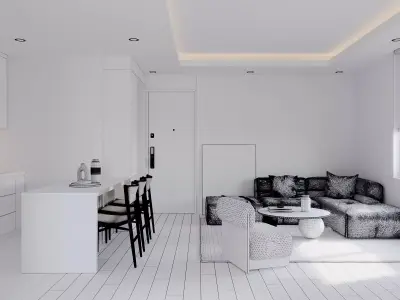 Wabi Sabi Living Room 1 3D model
