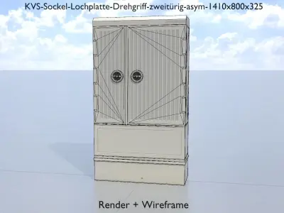 Cable distribution box twist handle 2 door asym 1410x800x325 Low-poly 3D model