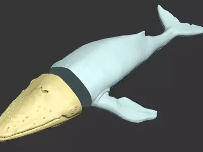 Blue Whale Ready to Print Free low-poly 3D model