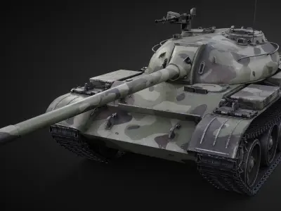 T-54 Game Ready Low-poly 3D model