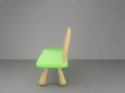 3D green bench 3D model