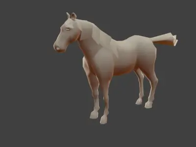 Low poly horse model Low-poly 3D model