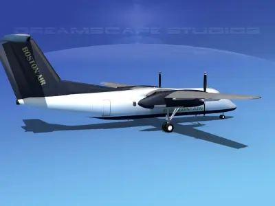 Dehaviland DHC-8 100 Boston Air 3D model