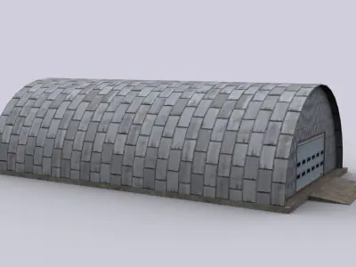 hangar metal Low-poly 3D model