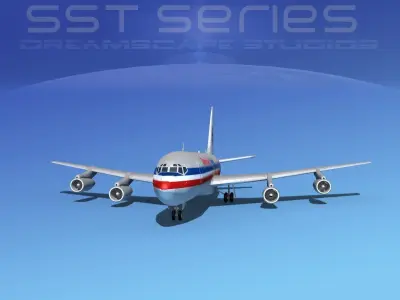 Boeing 707-320 SS American Air Frieght 3D model
