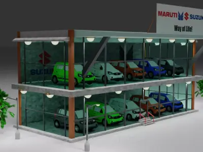 MARUTI SUZUKI CAR SHOWROOM AUTO K10 Free low-poly 3D model