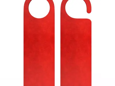 Door Hanger Tag Red Low-poly 3D model