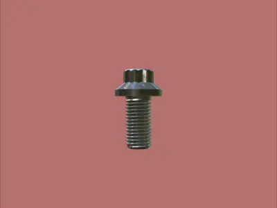Steel Stained M4 12 Point Bolt 4K PBR 3D model