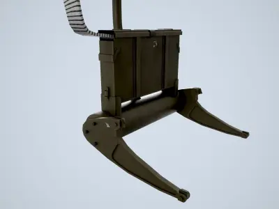 Machine Gun M-60D With Helicopter Mount Low-poly 3D model