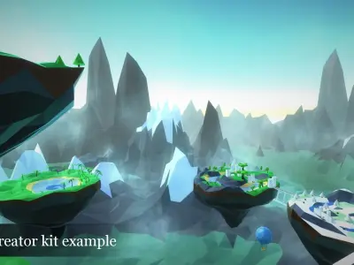 Low poly world creator kit Low-poly 3D model