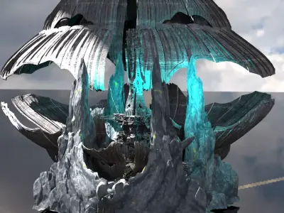 Antartica Solar station rig 3D model