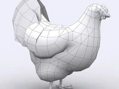 3DRT - Chicken Low-poly 3D model