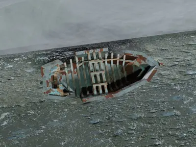 Ship Wrecked Low-poly 3D model