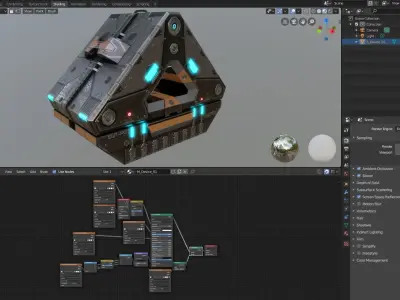 Sci fi device - Game Ready - Cyberpunk Low-poly 3D model