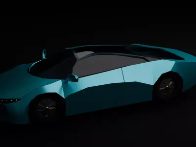 Low Poly Super car Game Ready Vehicle OBJ FBX STL Low-poly 3D model